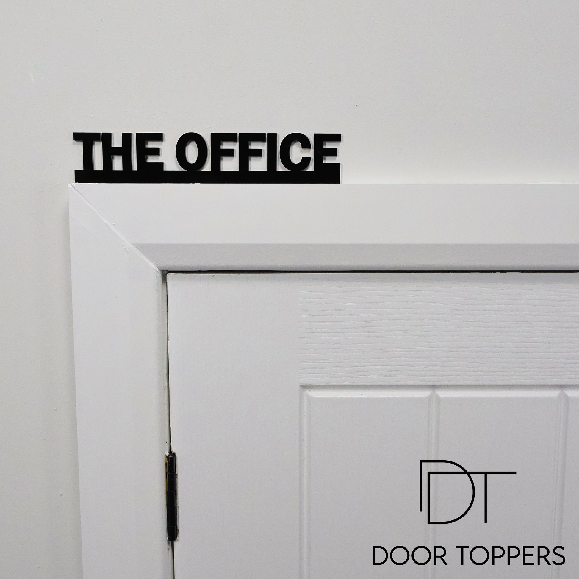 THE OFFICE black acrylic door topper – modern home office wall sign
