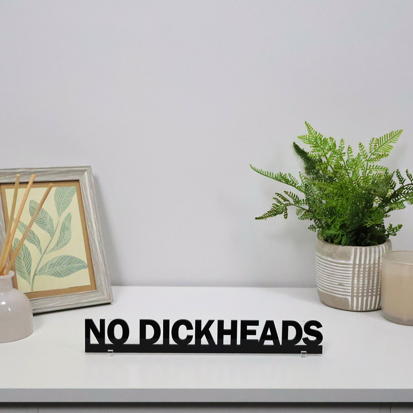 NO DICKHEADS Door Topper | Funny Entrance Door Sign