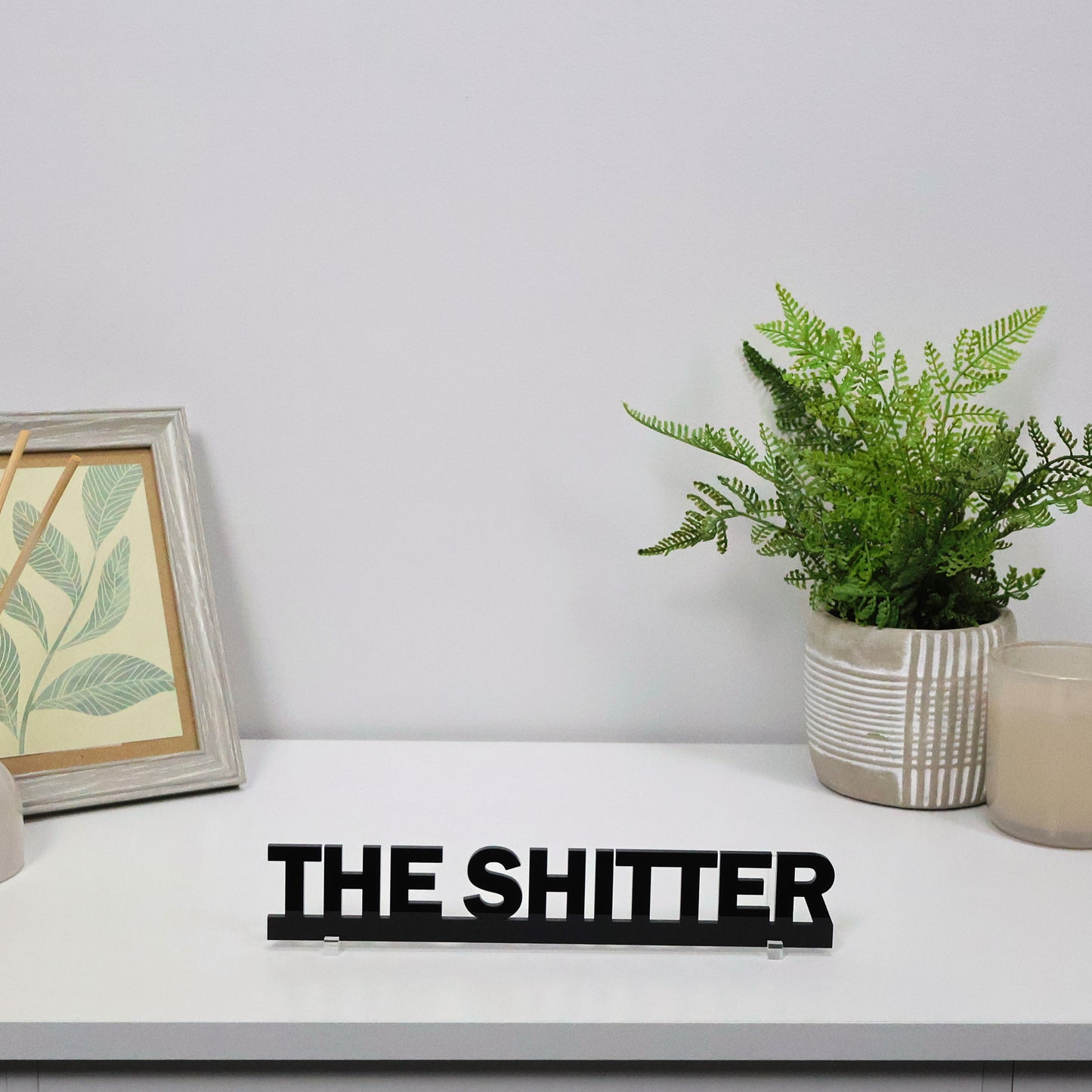 THE SHITTER Door Topper | Funny Toilet Door Sign