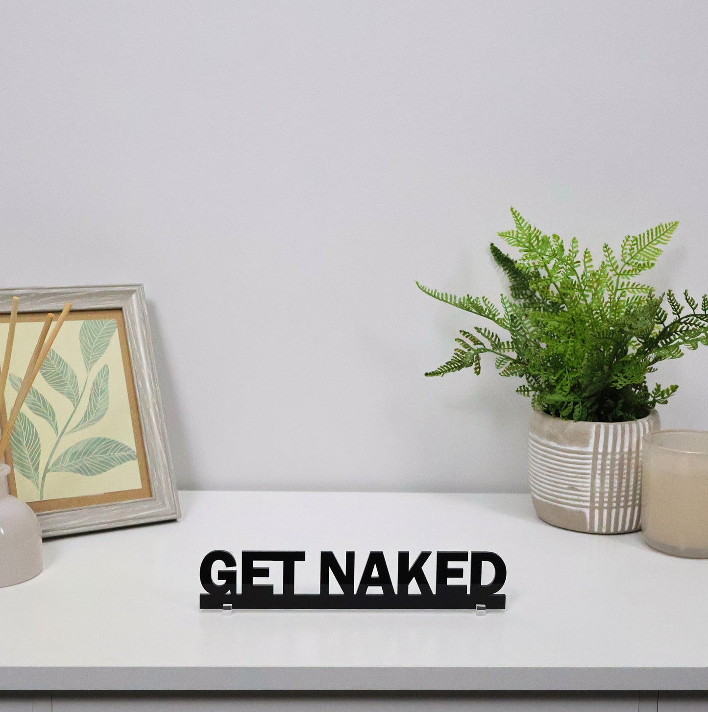 GET NAKED Bathroom Door Topper | Funny Bathroom Door Sign