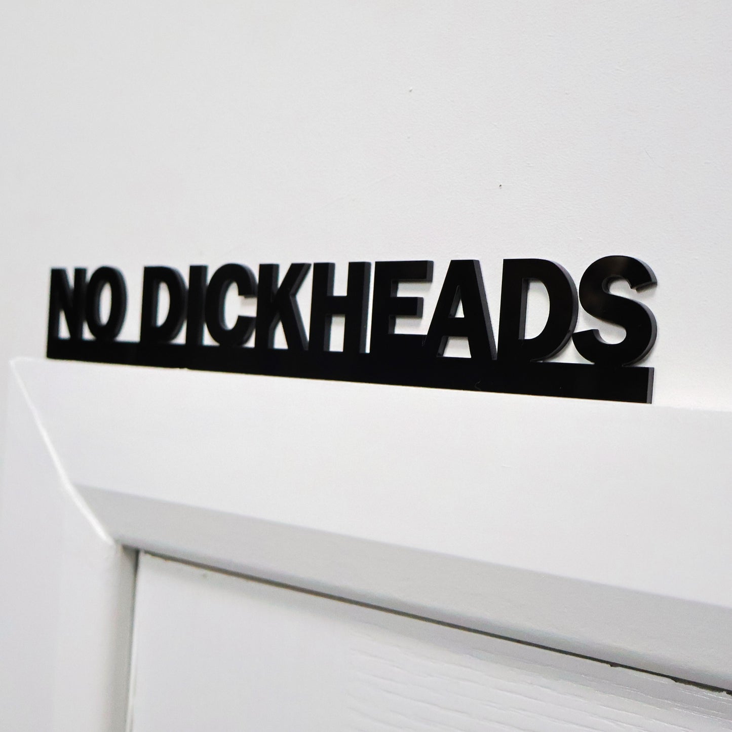 NO DICKHEADS Door Topper | Funny Entrance Door Sign