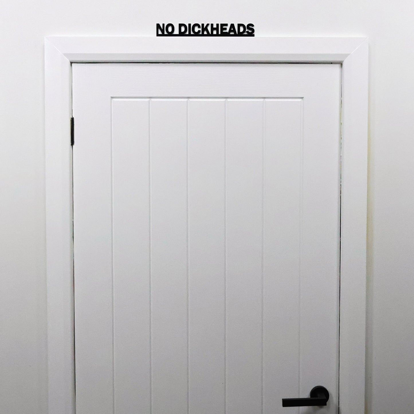 NO DICKHEADS Door Topper | Funny Entrance Door Sign