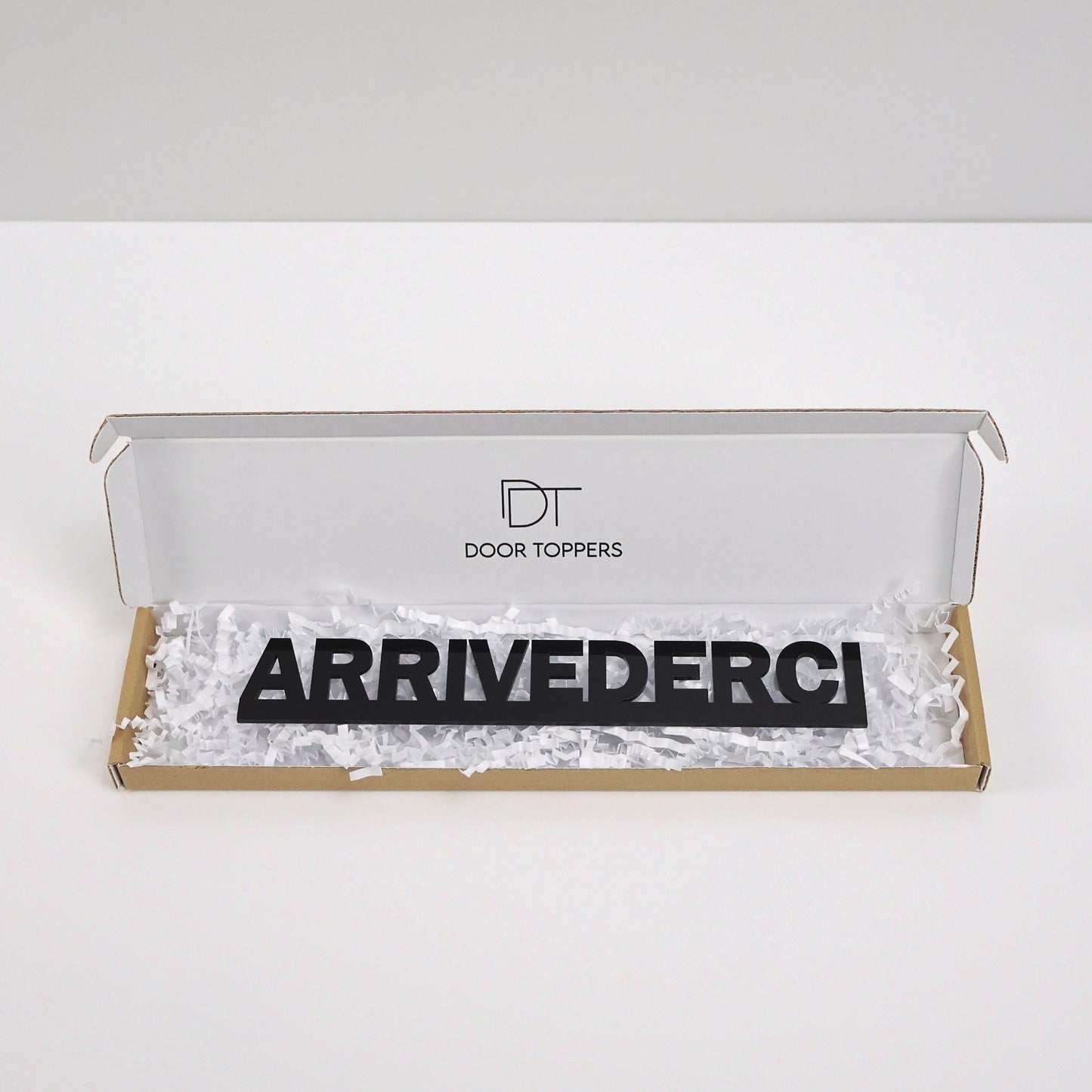 Gift-ready packaging for ARRIVEDERCI sign – Christmas leaving gift