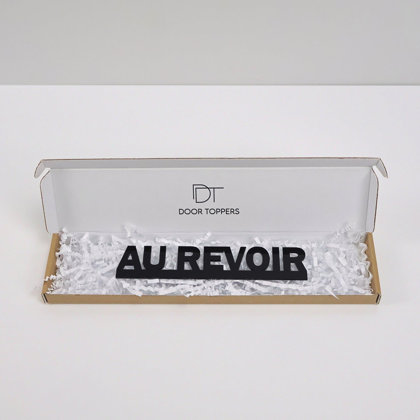 Gift-ready packaging for AU REVOIR sign – Christmas present idea