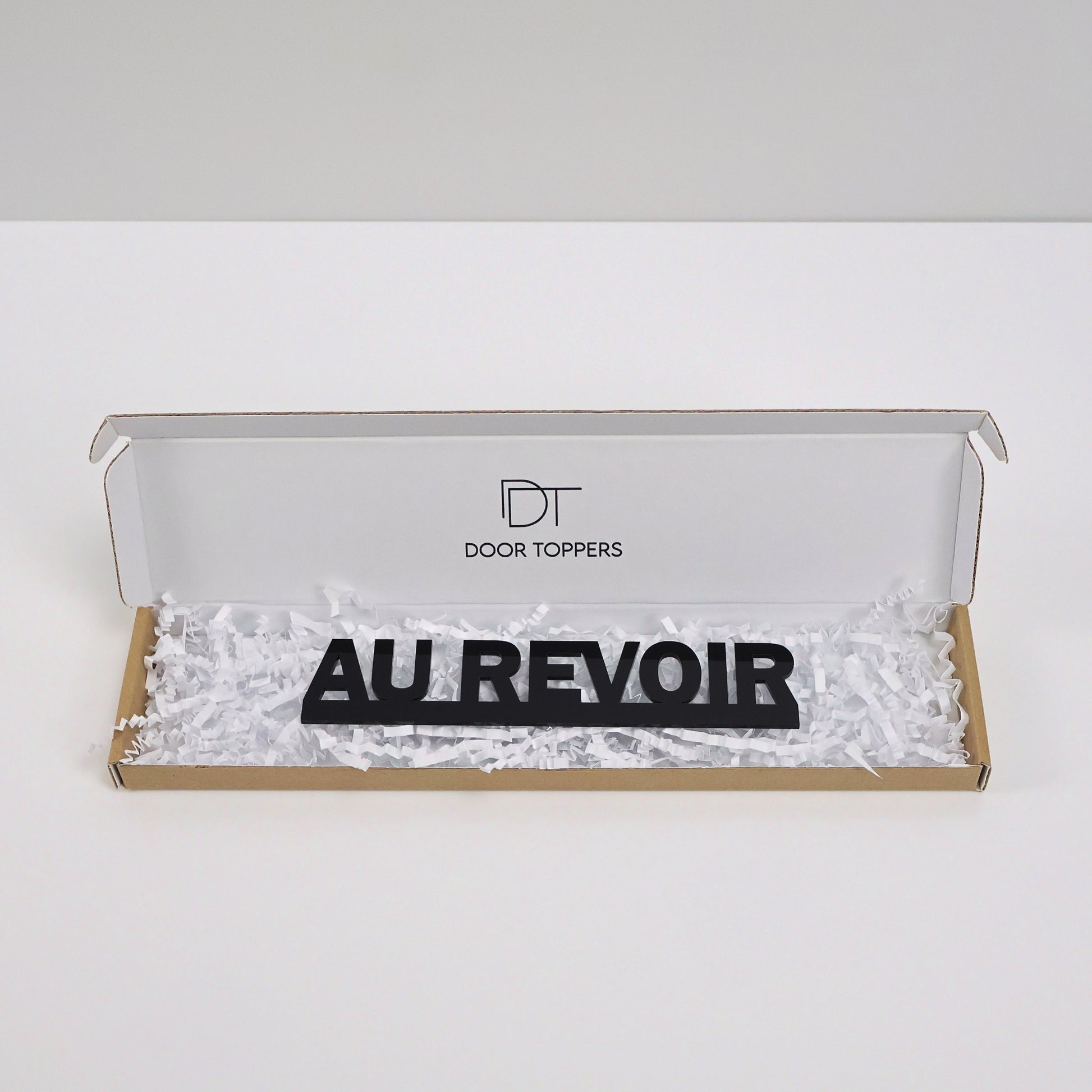 Gift-ready packaging for AU REVOIR sign – Christmas present idea