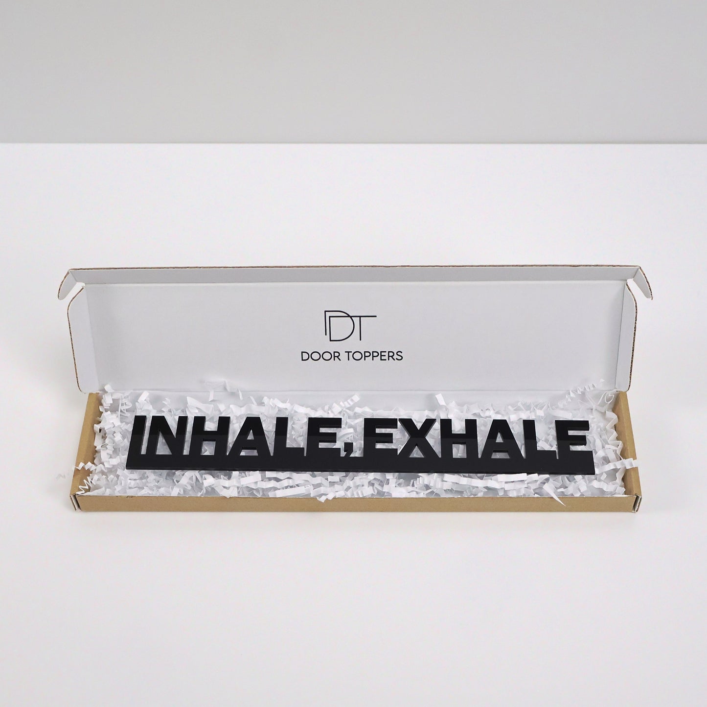 Gift-ready packaging for mindfulness quote door topper handmade in the UK