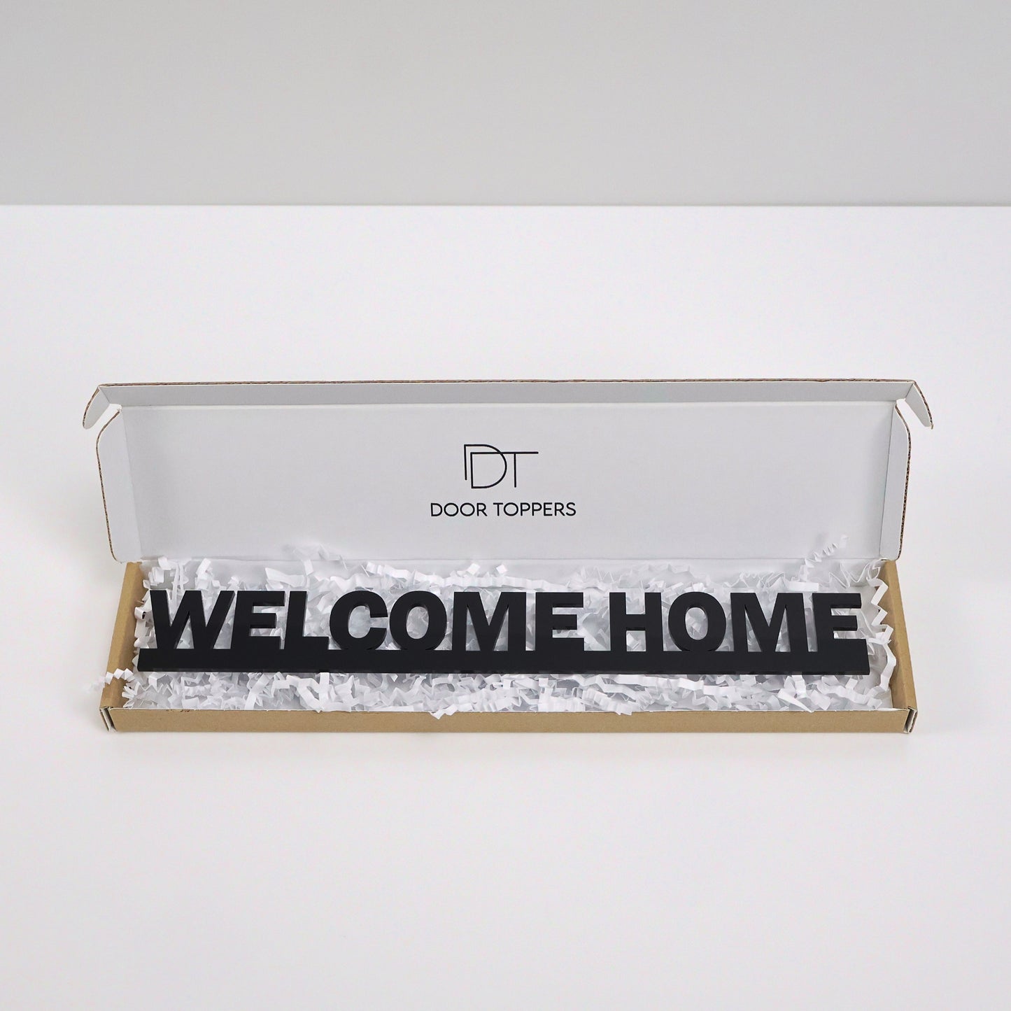 WELCOME HOME sign packaged in eco friendly gift box ready to send
