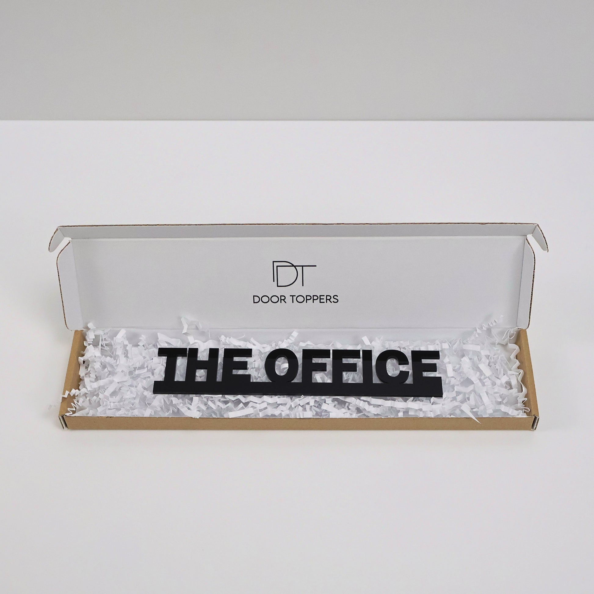 Gift-ready packaging for THE OFFICE Door Topper – eco-friendly and professional