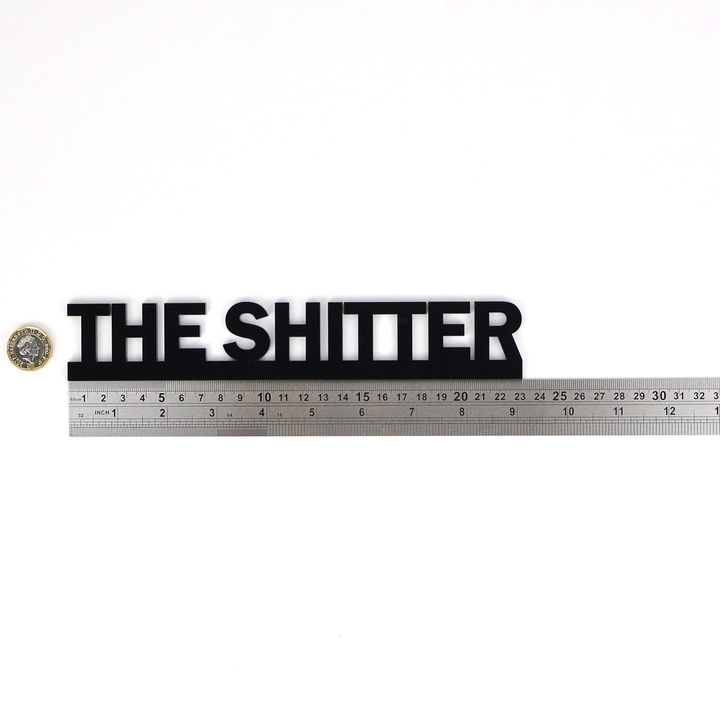 THE SHITTER Door Topper | Funny Toilet Door Sign