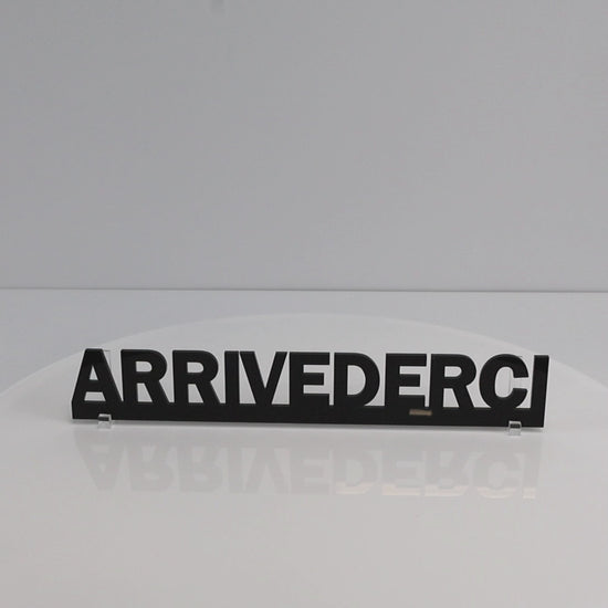 Gloss black finish close-up – Italian quote decor handmade in UK