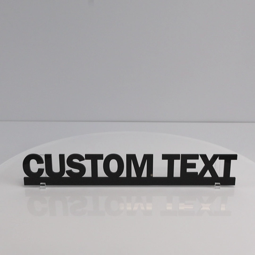 Personalised custom text door topper shown from multiple angles – handmade in the UK, modern wall decor and unique gift for any occasion