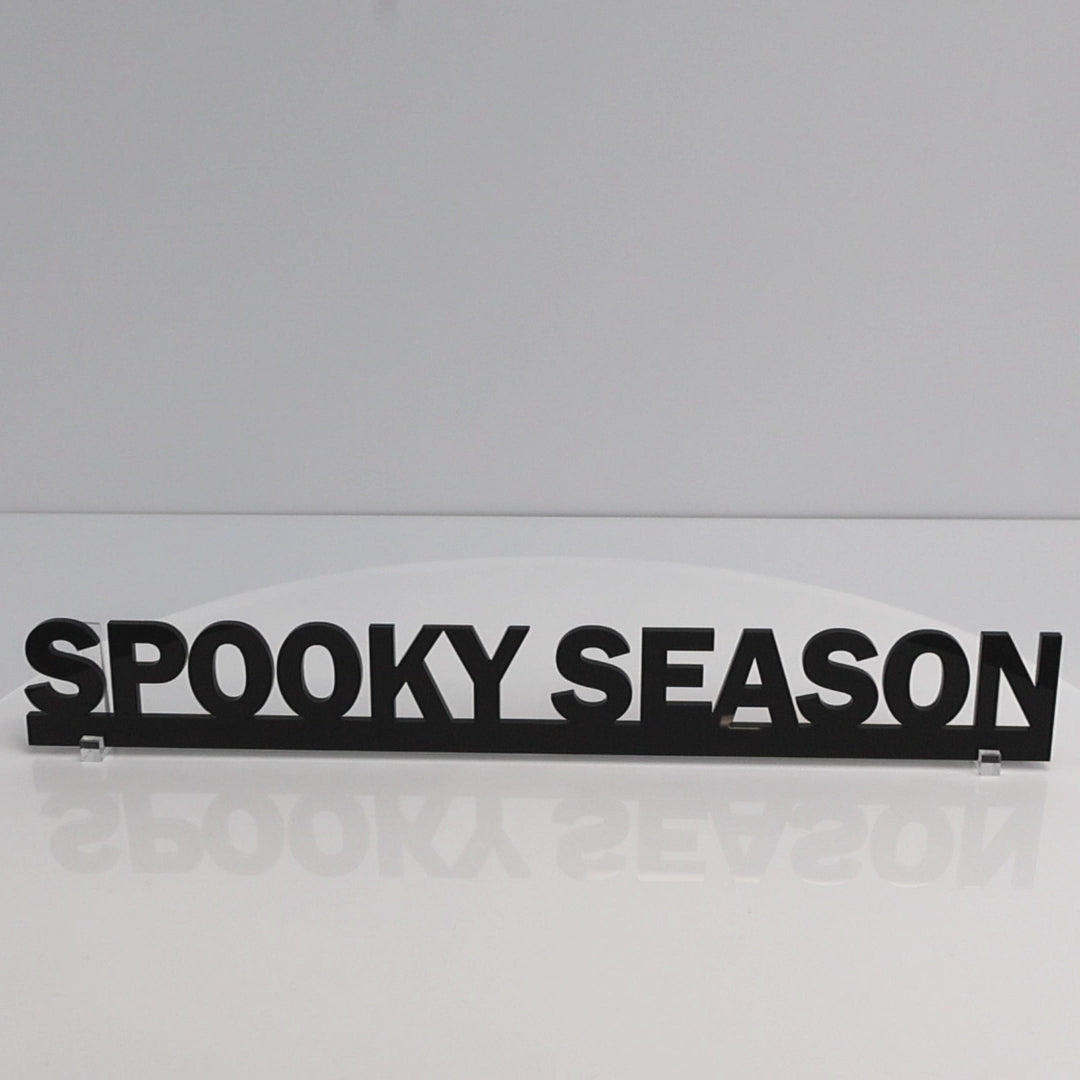 Handmade black acrylic Halloween wall sign made in the UK