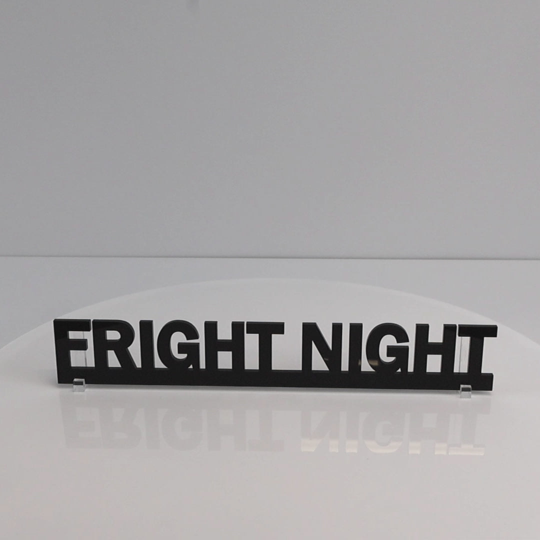 Handmade black acrylic Halloween wall sign made in the UK